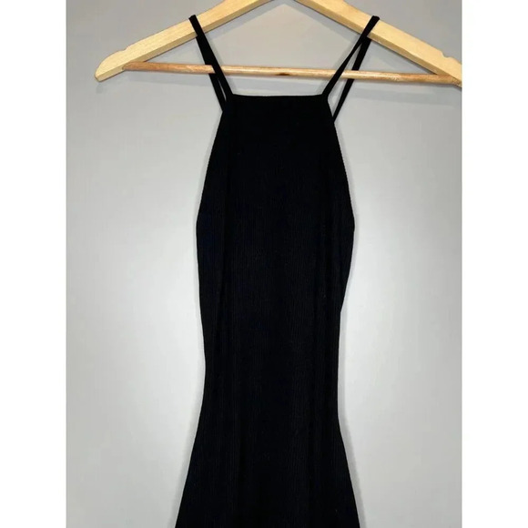 Naked wardrobe black ribbed sweater tank midi dress high neck size SMALL - Picture 3 of 6